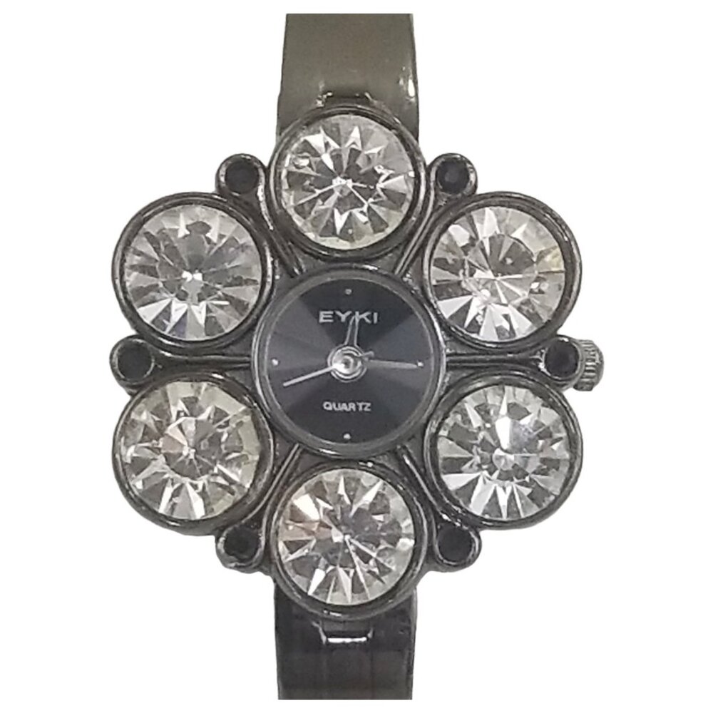 Eyki Women's Rhinestone Flower Wrist Watch Water Resistant Stainless New Battery